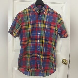 Ralph Lauren Custom Fit Multicolor Short Sleeve Oxford Men’s Medium Blue Pony